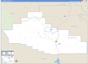 Hot Springs County Wall Map Basic Style